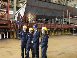 DEFENCE SECRETARY VISITS GLASGOW TO VIEW PROGRESS OF THE FIRST CITY CLASS TYPE 26