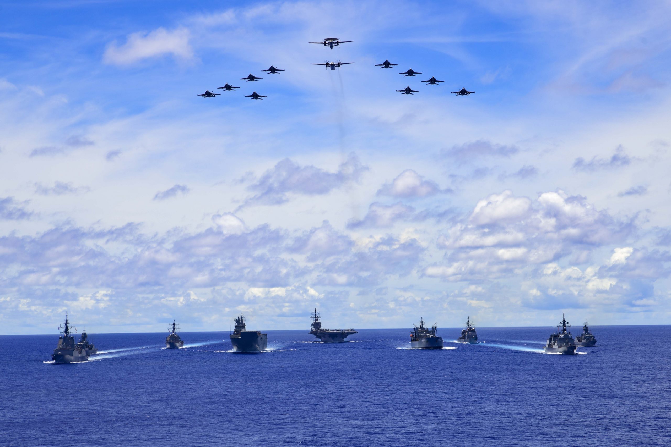 Australia, Japan and US join together for naval exercise