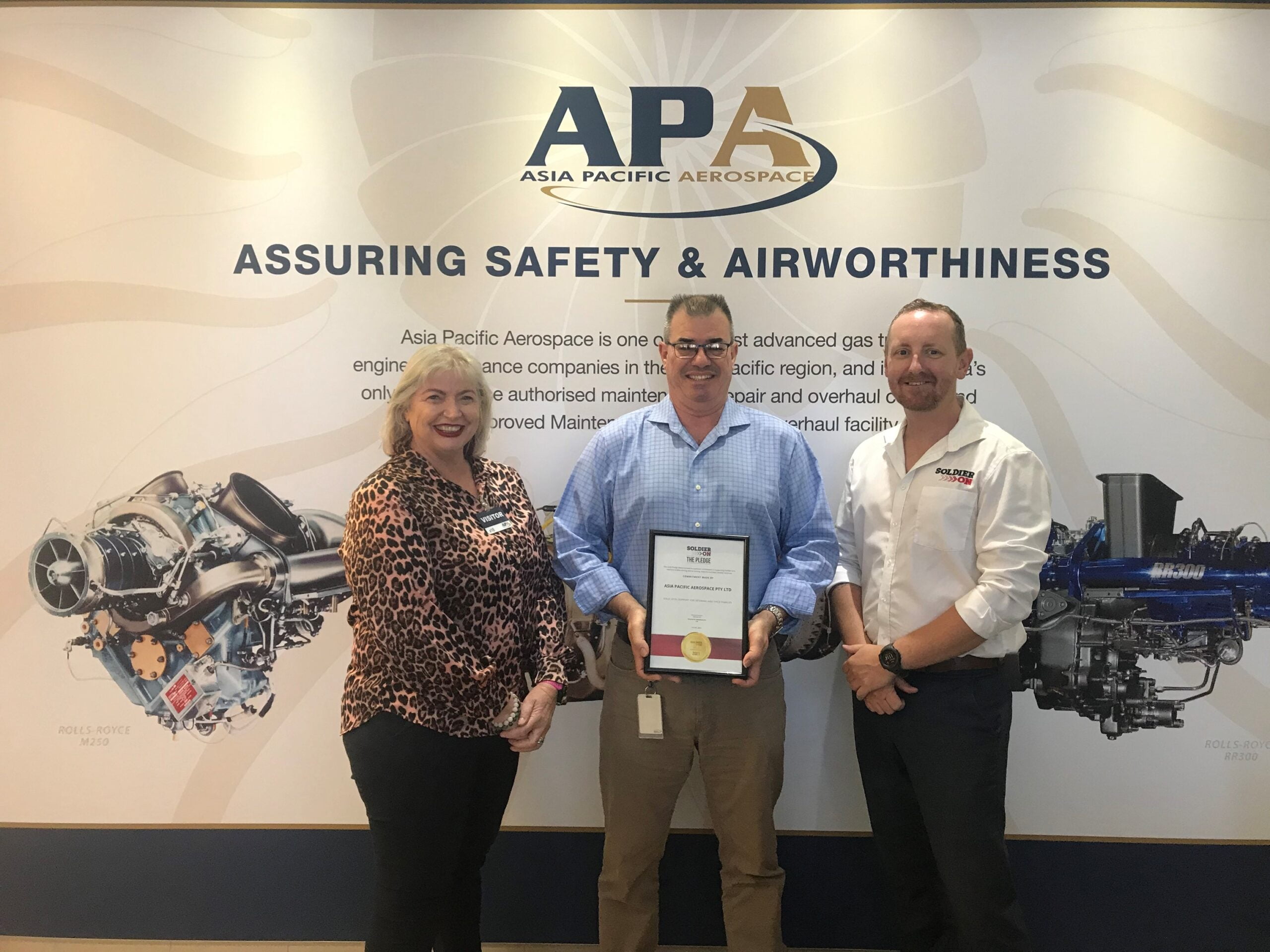 Asia Pacific Aerospace signs with Soldier On as a Gold Pledge Partner