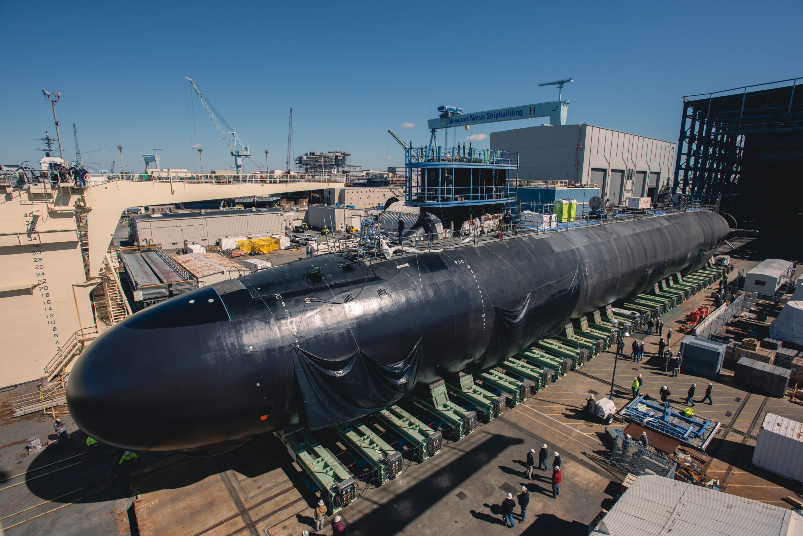 HII launches Virginia-class submarine New Jersey (SSN 796)
