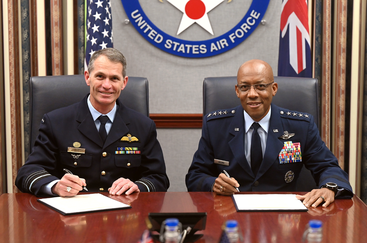 Royal Australian and US Air Force leaders sign Joint Vision Statement