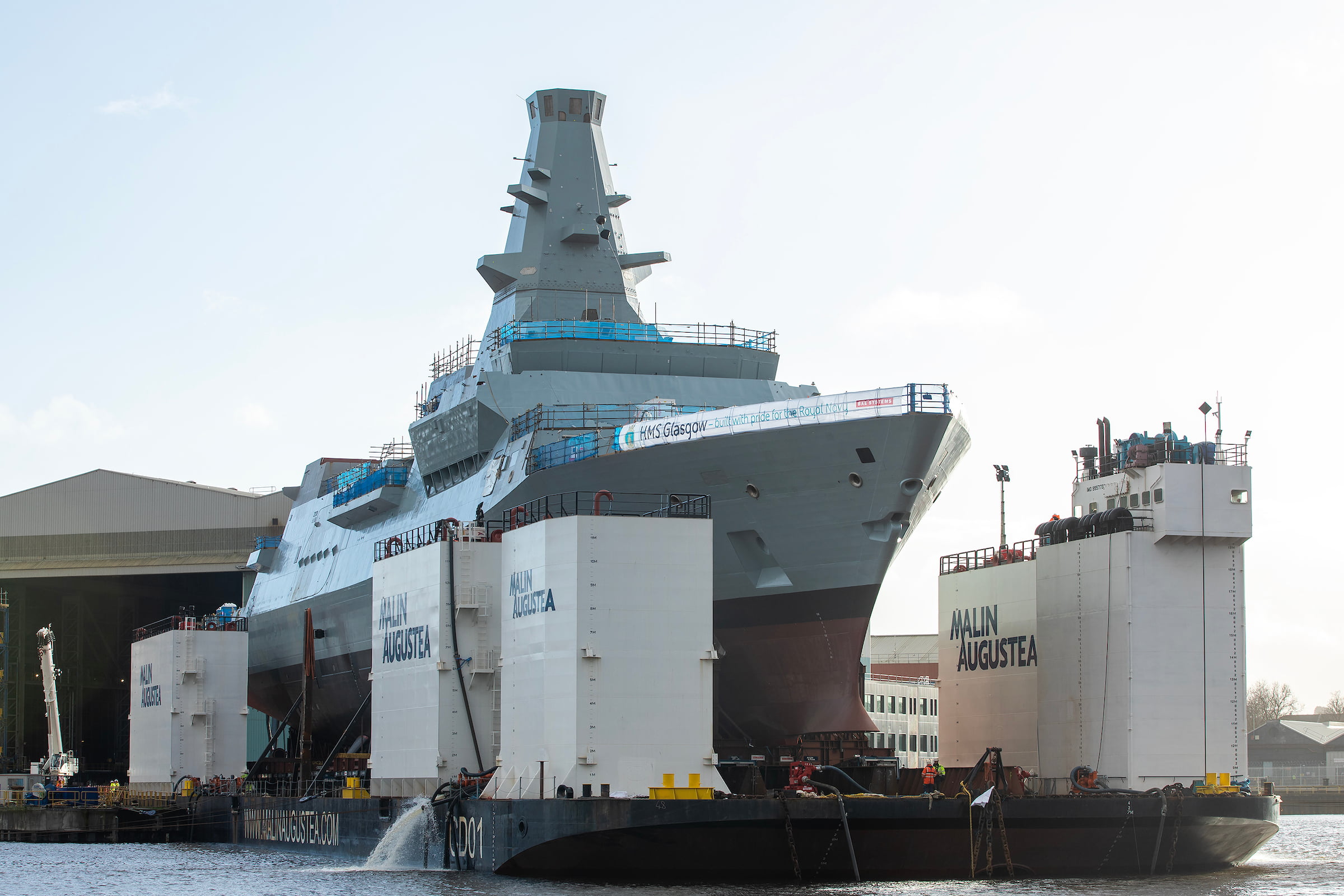 First Type 26 frigate to enter the water