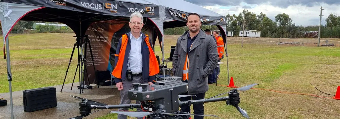 Simoco Wireless Solution’s P25 radio equipment takes flight on Vocus network drone