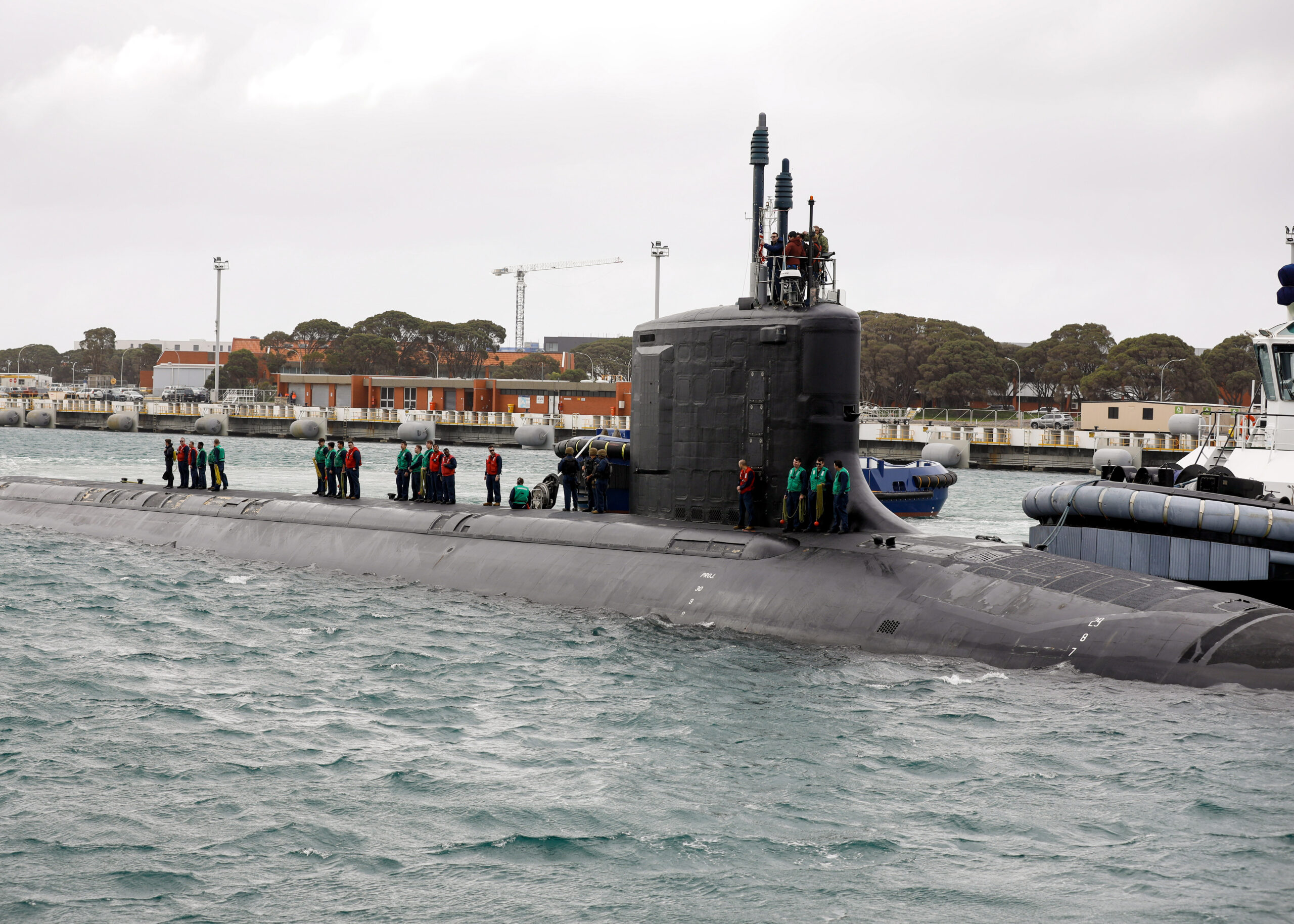 USS Hawaii, sub tender in first maintenance op in Australia