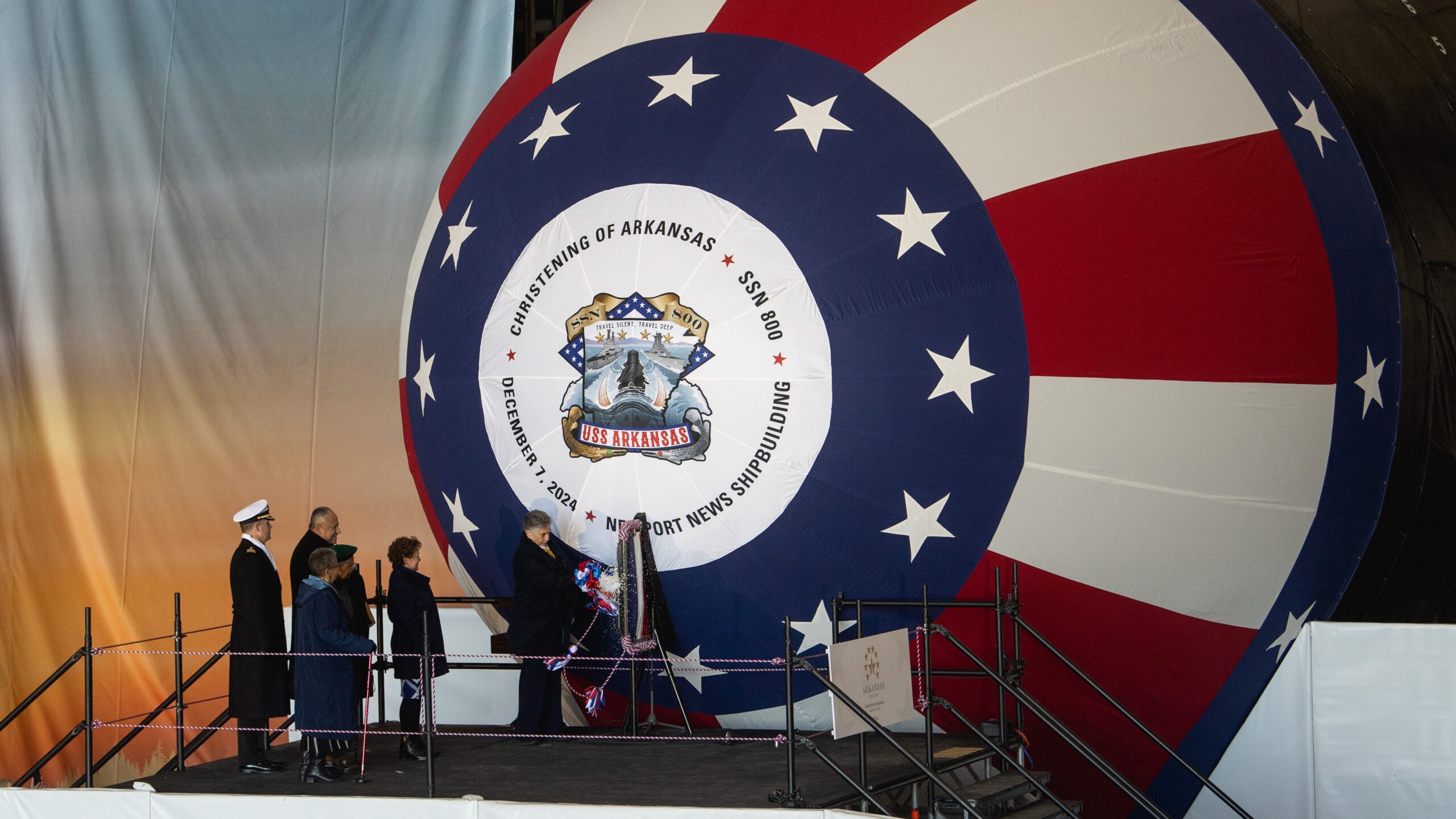 HII christens Virginia-class submarine Arkansas
