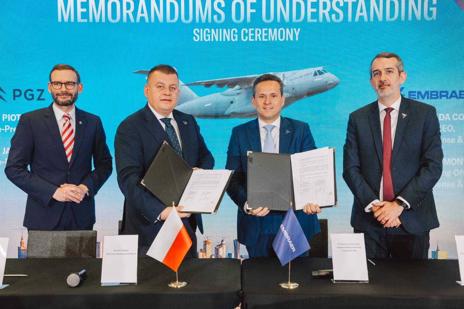 Embraer and PGZ sign five MoUs for aerospace, defence
