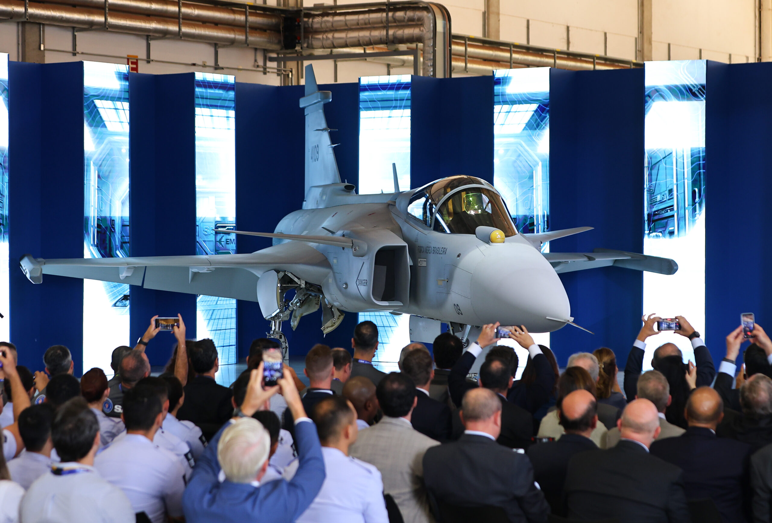 First Gripen E fighter produced in Brazil unveiled