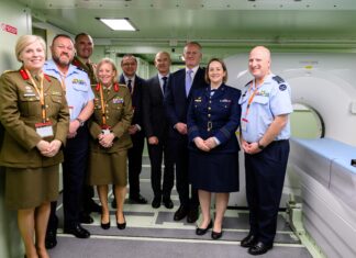 Saab Australia delivers deployable hospitals Saab and Defence personnel at Saab's Deployable Health Capability Support Centre