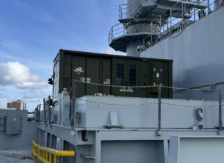CAMRE, SPEE3D produce mission-critical parts at sea during RIMPAC 2026 CAMRE NPS XSPEE3D on MV Asterix ready to disembark for RIMPAC 2026 cropped approved for external use July 23rd
